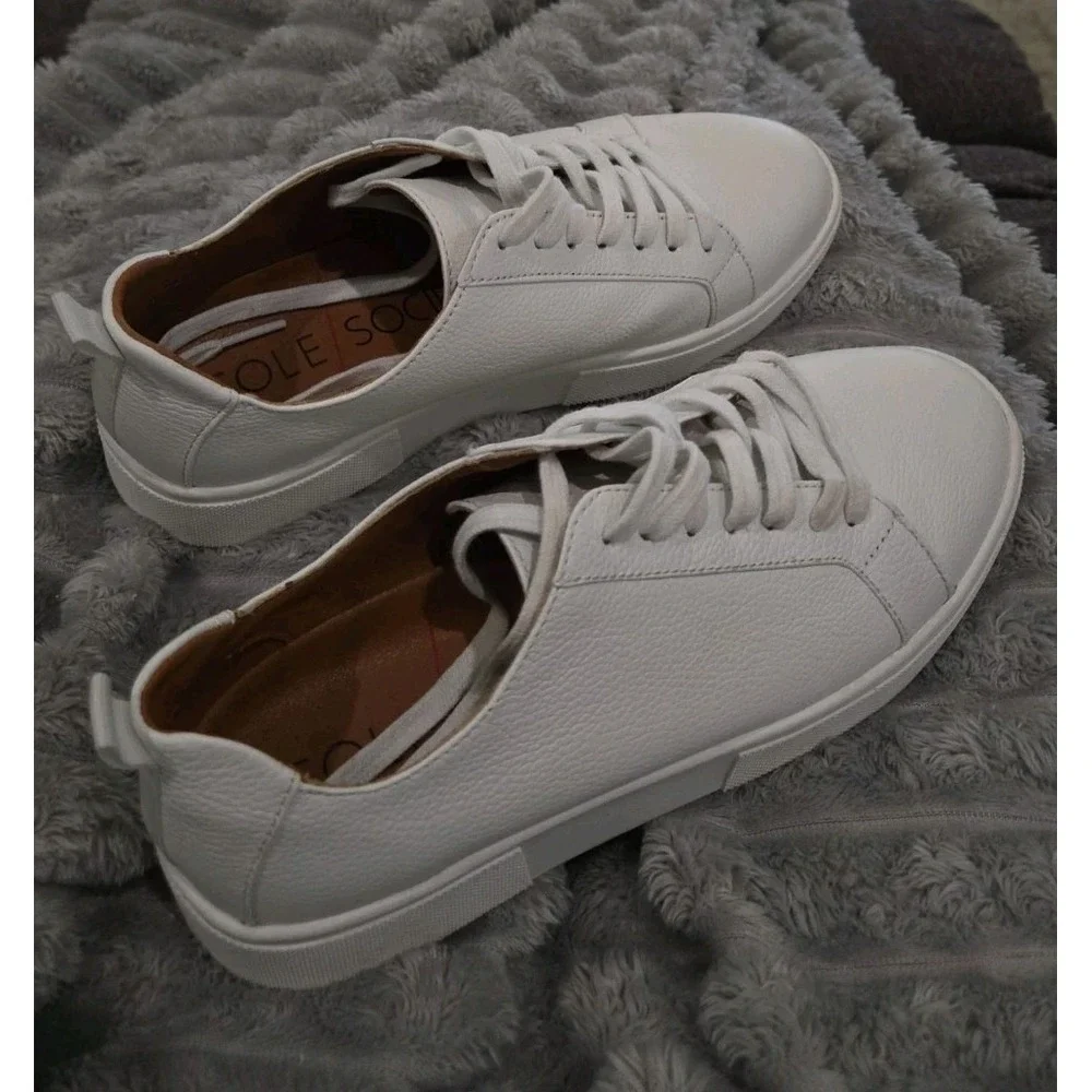 Sole Society Women's SO-Zamilio White Platform Leather Sneaker Size 8M. EUC!!